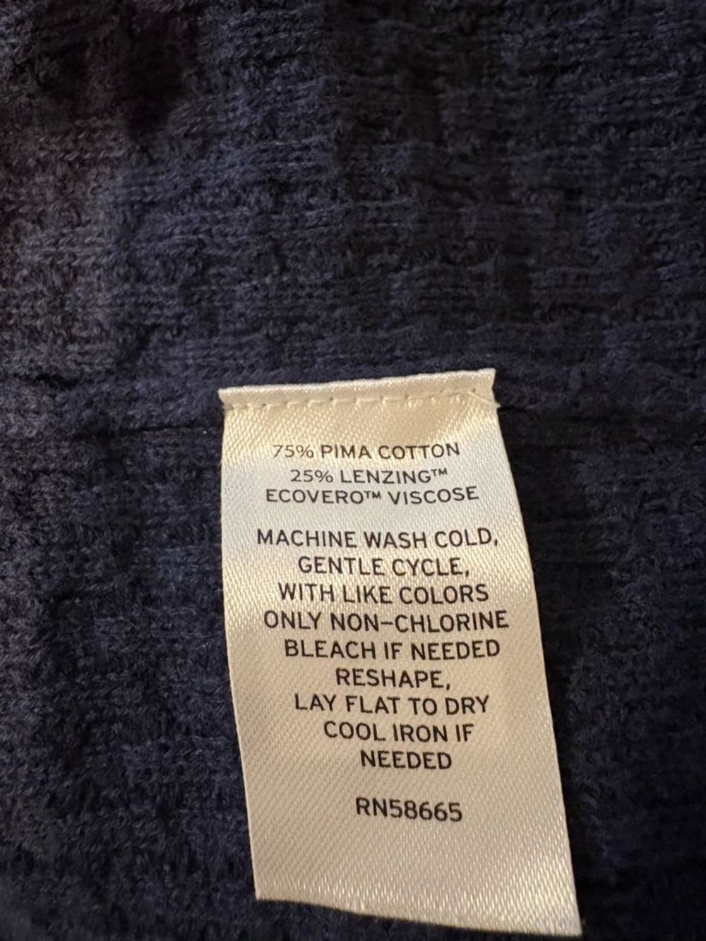 Nordstrom Men’s Dark Navy Crewneck Textured Sweater - Picture 4 of 5